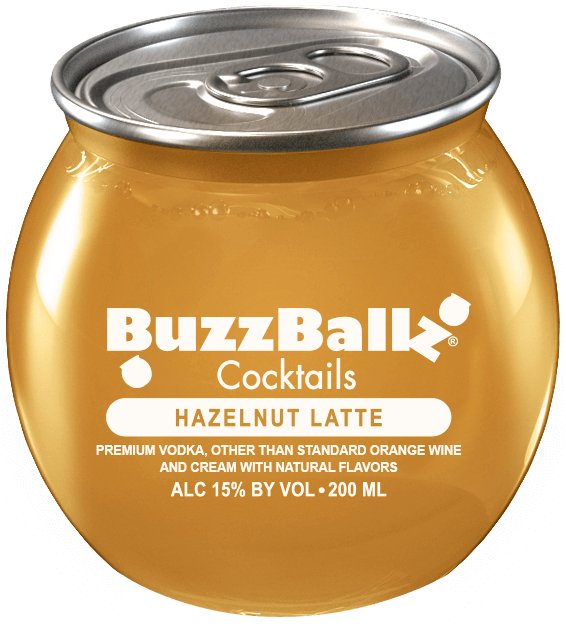 Indulge in the Smooth Nuttiness: BuzzBallz Hazelnut Latte 187mL 24 Pack Case - BuyMyLiquor