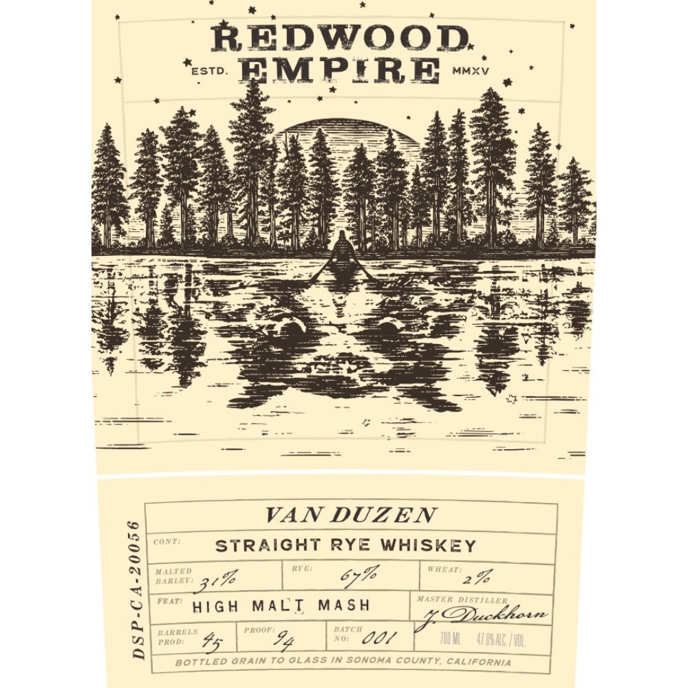 Unlock the Unique Flavors of Redwood Empire's Van Duzen Rye Whiskey - BuyMyLiquor