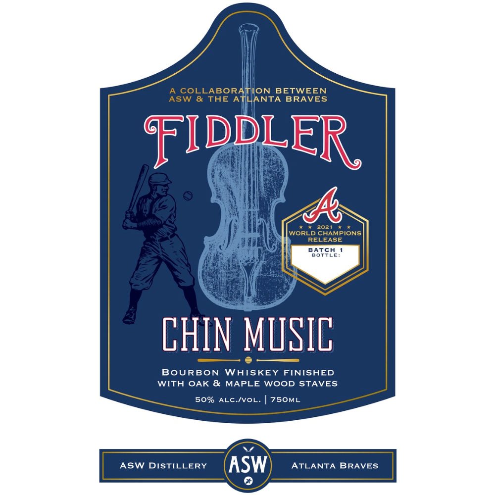 ASW x The Atlanta Braves Fiddler Chin Music Bourbon Bourbon ASW Distillery