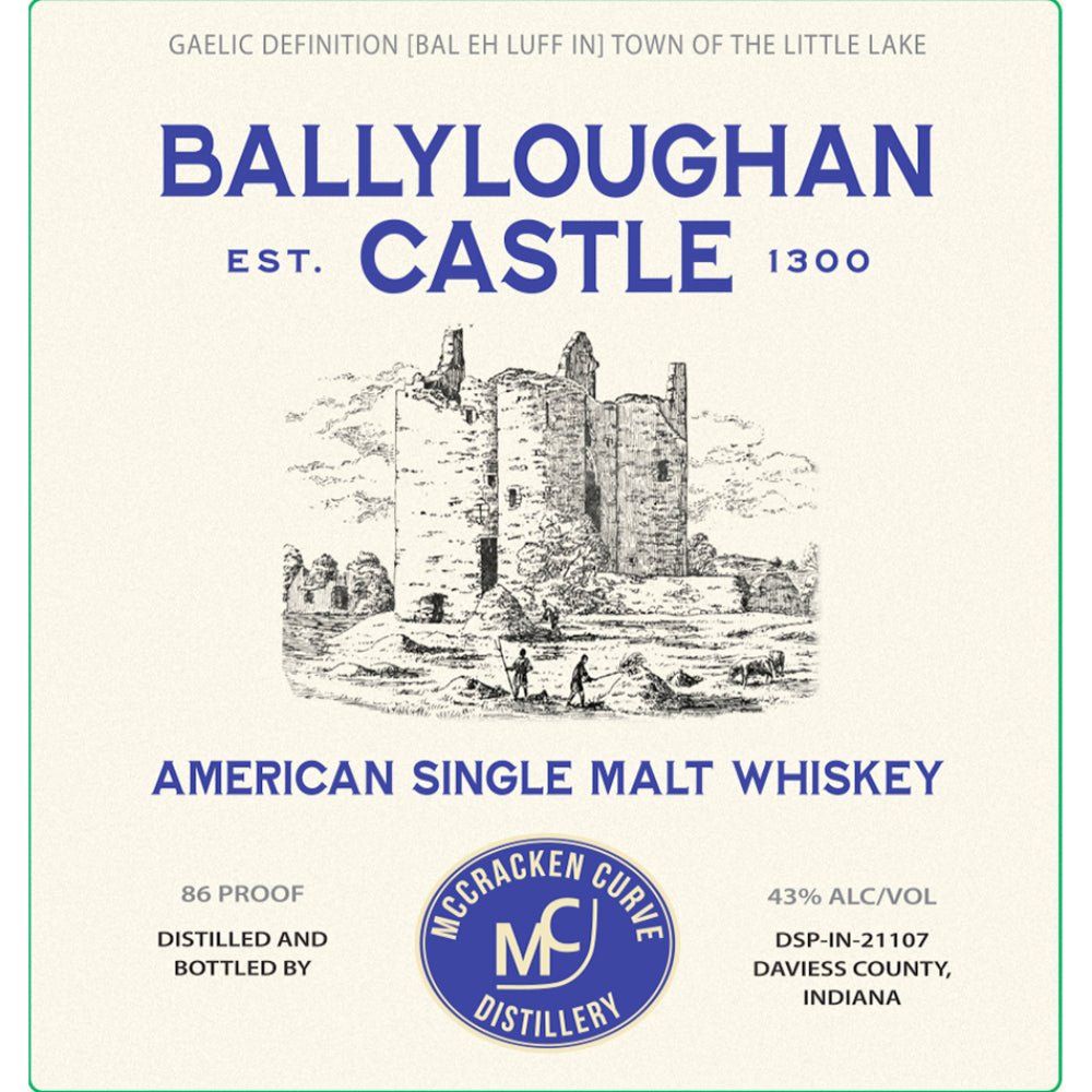 Ballyloughan Castle American Single Malt Whiskey Single Malt Whiskey McCracken Curve Distillery   