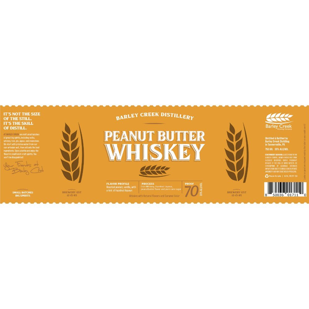 Barley Creek Distillery Peanut Butter Whiskey American Whiskey Barley Creek Distillery   