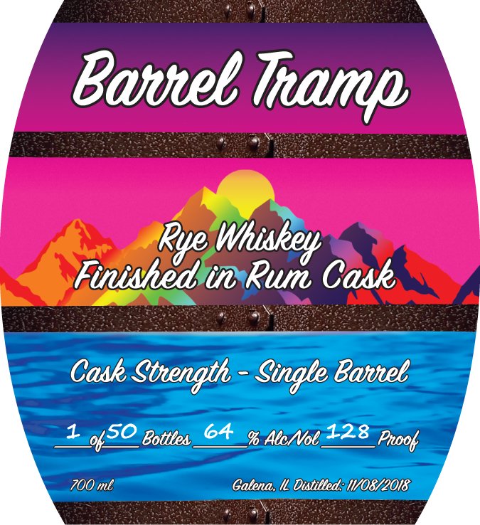 Barrel Tramp Rye Whiskey Finished in Rum Cask Single Barrel Cask Strength  Barrel Tramp   