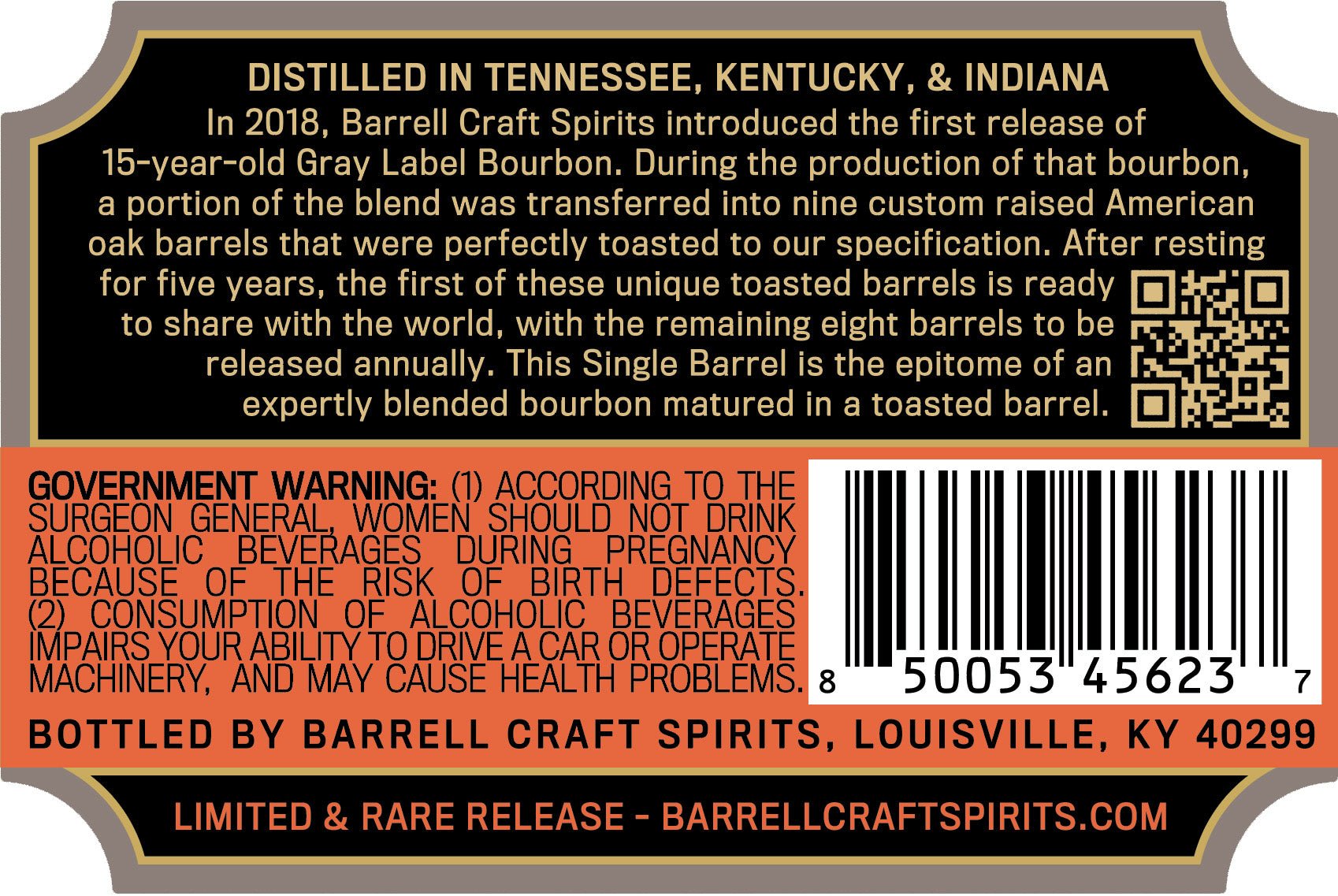 Barrell Bourbon 20 Year Old Toasted Single Barrel  Barrell Craft Spirits   