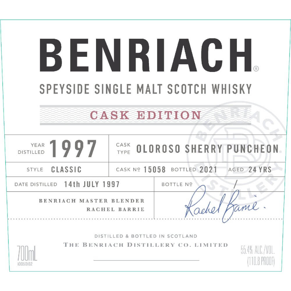 BenRiach Cask Edition 1997 Cask No. 15058 Scotch BenRiach   