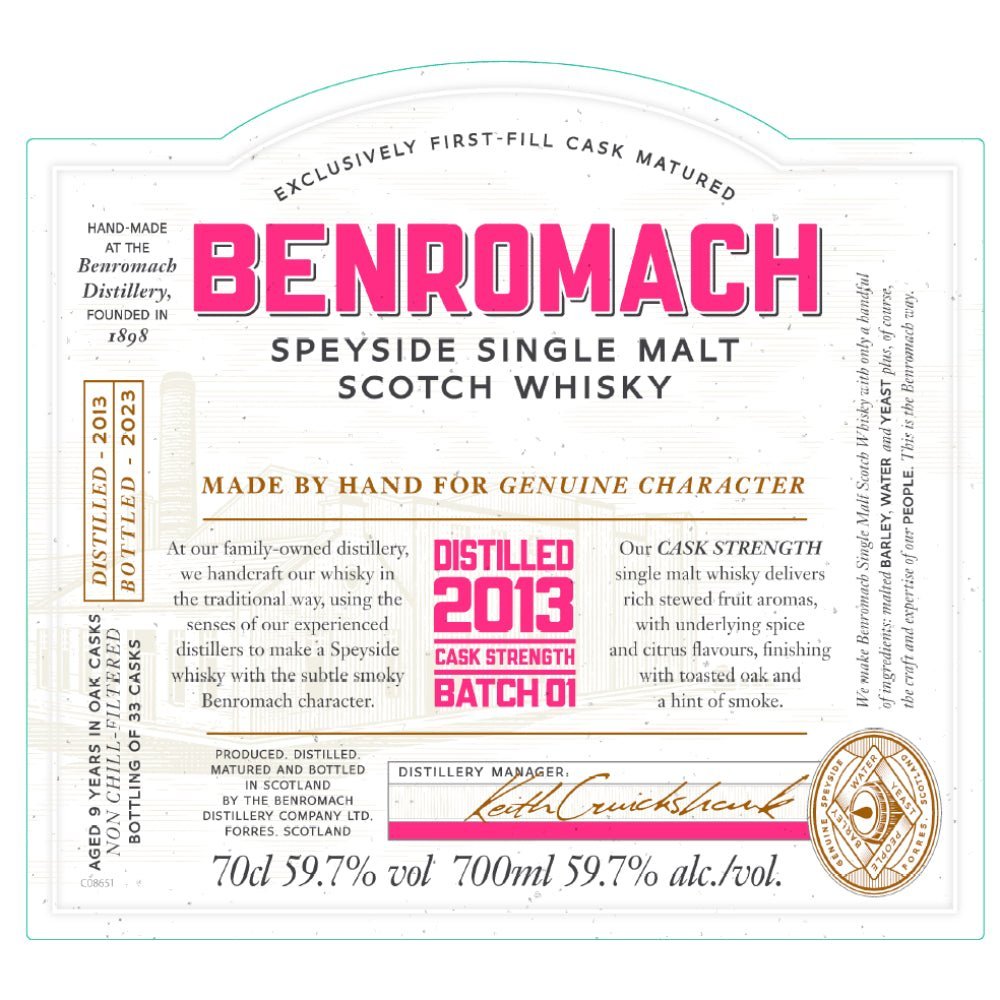 Benromach Cask Strength Vintage Batch 1 - 2013 Scotch Benromach   