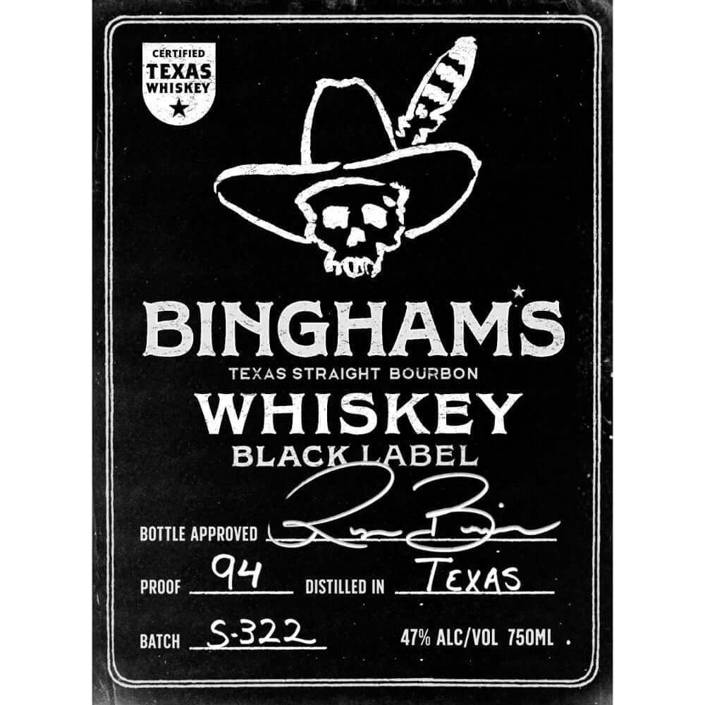 Bingham’s Bourbon Black A Certified Texas Whiskey™ by Ryan Bingham Bourbon Bingham Spirits   