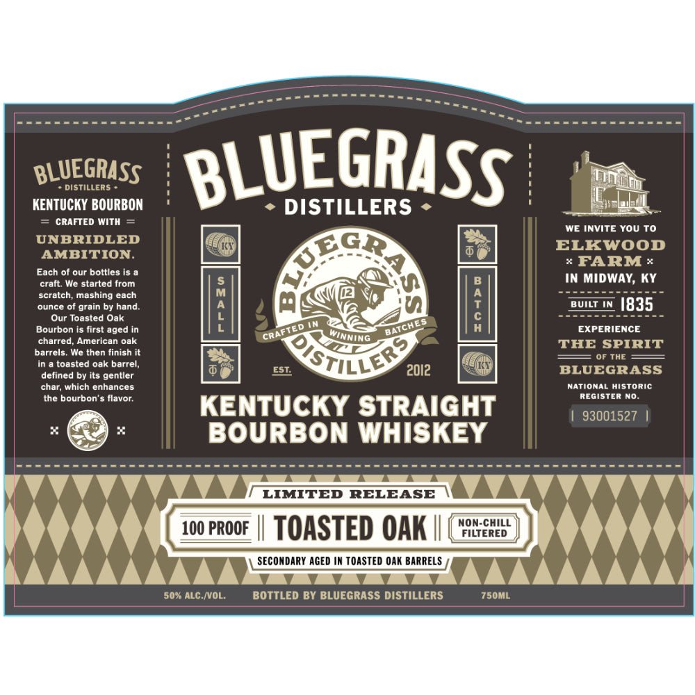 Bluegrass Kentucky Straight Bourbon Toasted Oak Bourbon Bluegrass Distillers