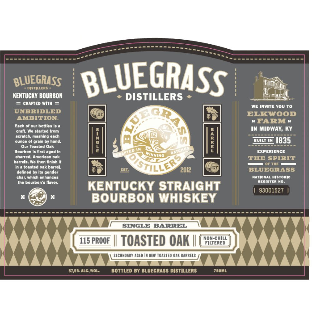 Bluegrass Single Barrel Toasted Oak Bourbon Bourbon Bluegrass Distillers   