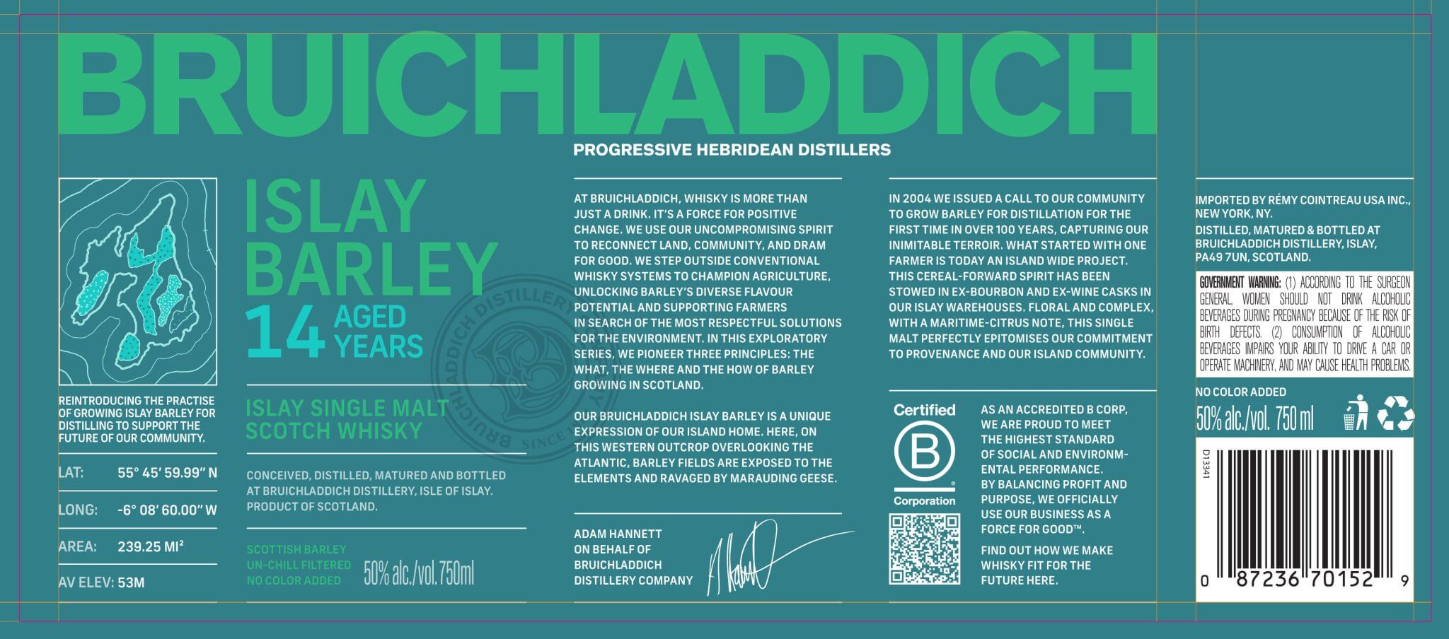 Bruichladdich Islay Barley 14 Year Old Single Malt Scotch Whisky Single Malt Scotch Whisky Bruichladdich   