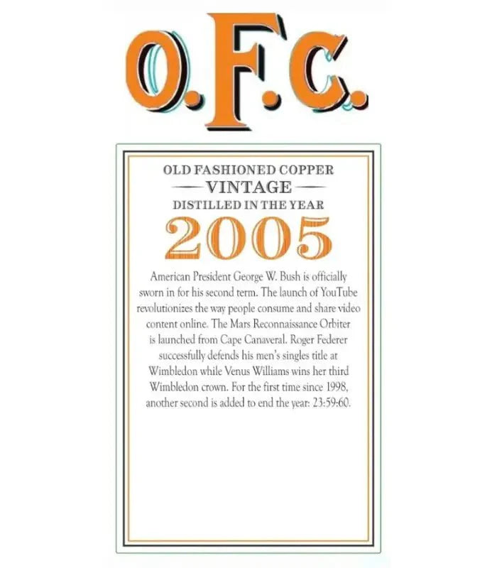 Buffalo Trace O.F.C. Vintage 2005 Bourbon Whiskey 750mL Bourbon Buffalo Trace   