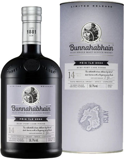 Bunnahabhain Feis Ile 2024 14 Year Old Ruby Port Cask Finish Single Malt Whisky 750ml WHISKEY Bunnahabhain   