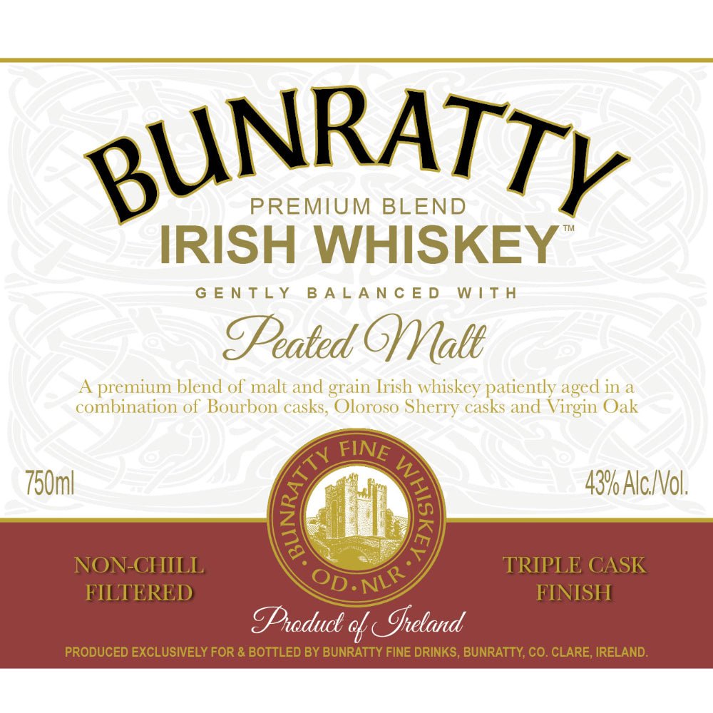 Bunratty Triple Cask Finish Peated Malt Irish Whiskey Irish whiskey Bunratty