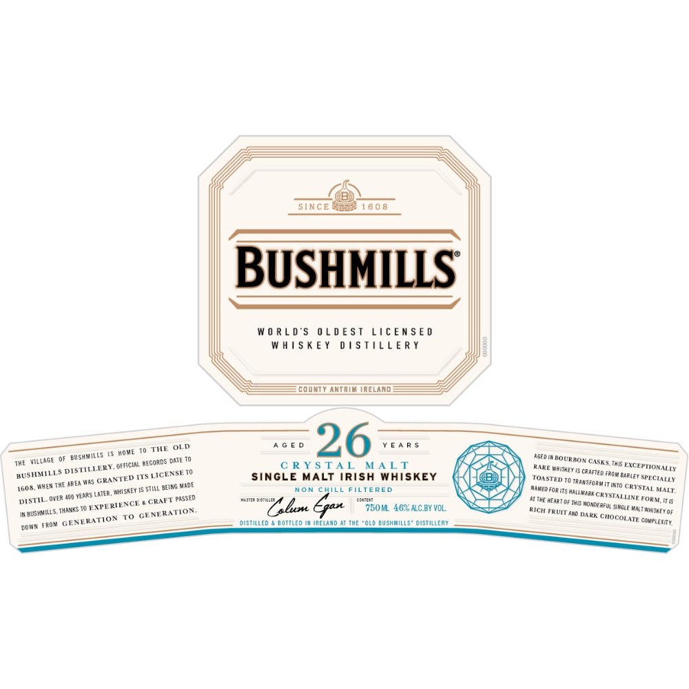 Bushmills 26 Year Old Crystal Malt Single Malt Irish whiskey Bushmills   