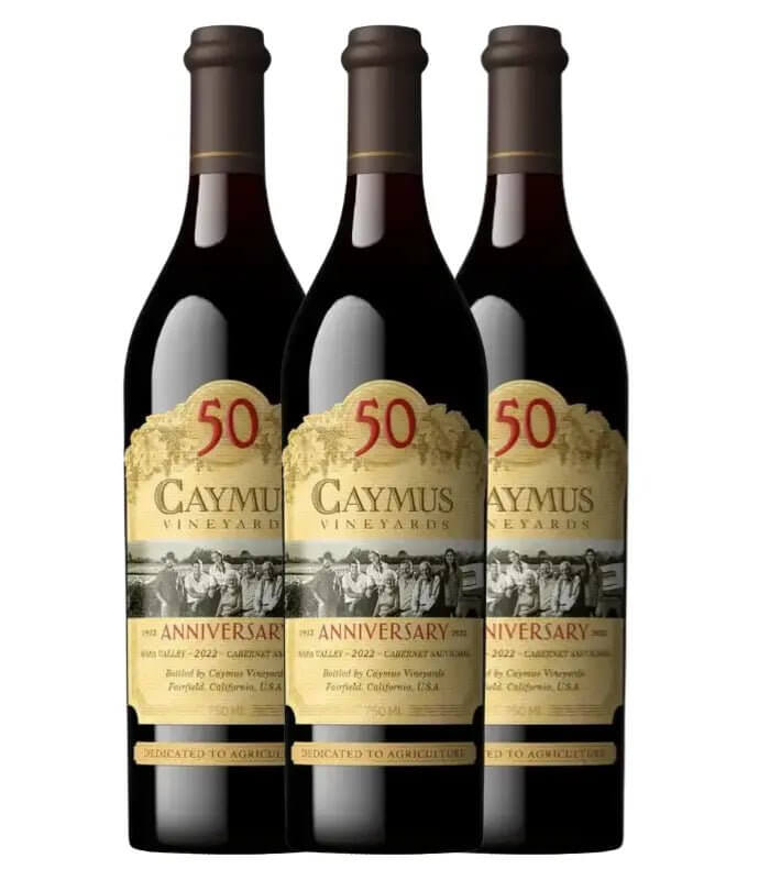 Caymus 50th Anniversary Napa Valley Cabernet Sauvignon 2022 3 Pack Wine Caymus Vinyards   