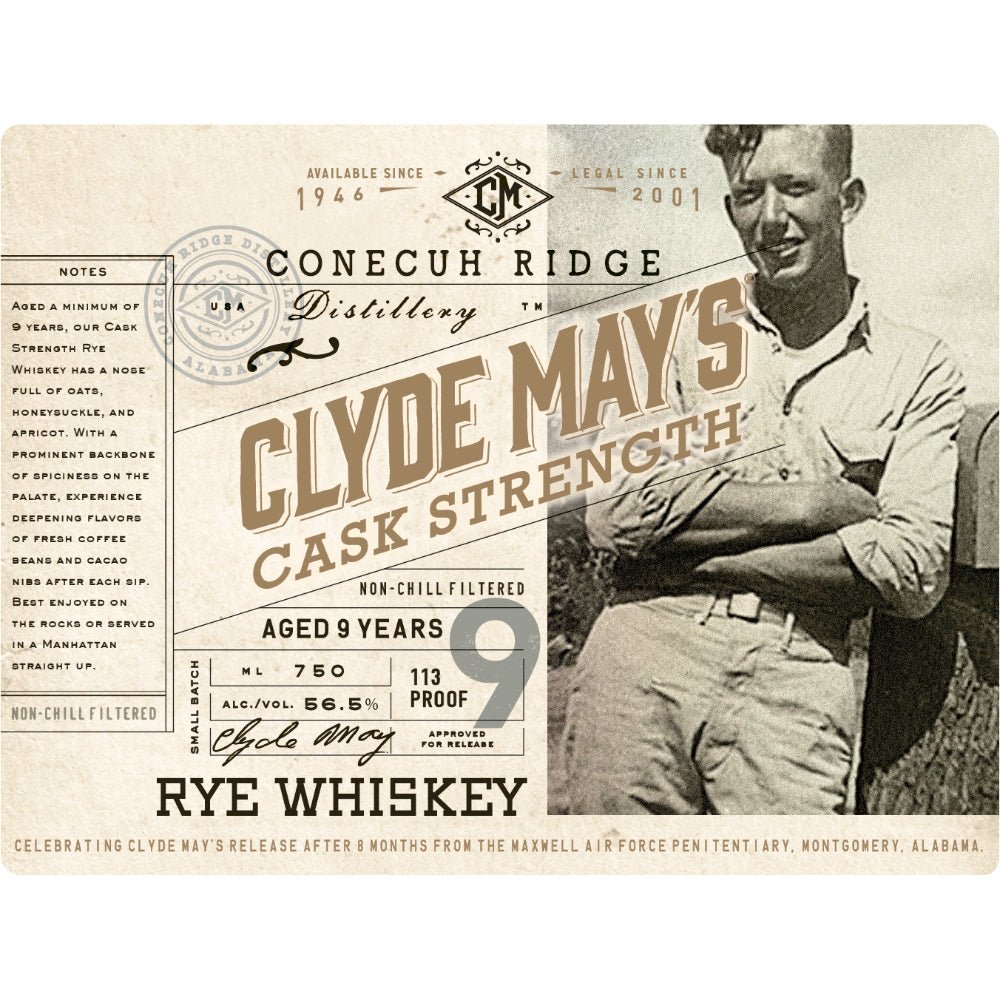 Clyde May’s 9 Year Old Cask Strength Rye Whiskey Rye Whiskey Clyde May's   