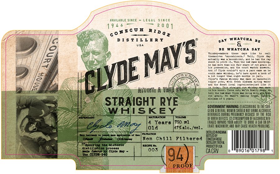 Clyde May’s Straight Rye Whiskey Straight Rye Whiskey Clyde May's