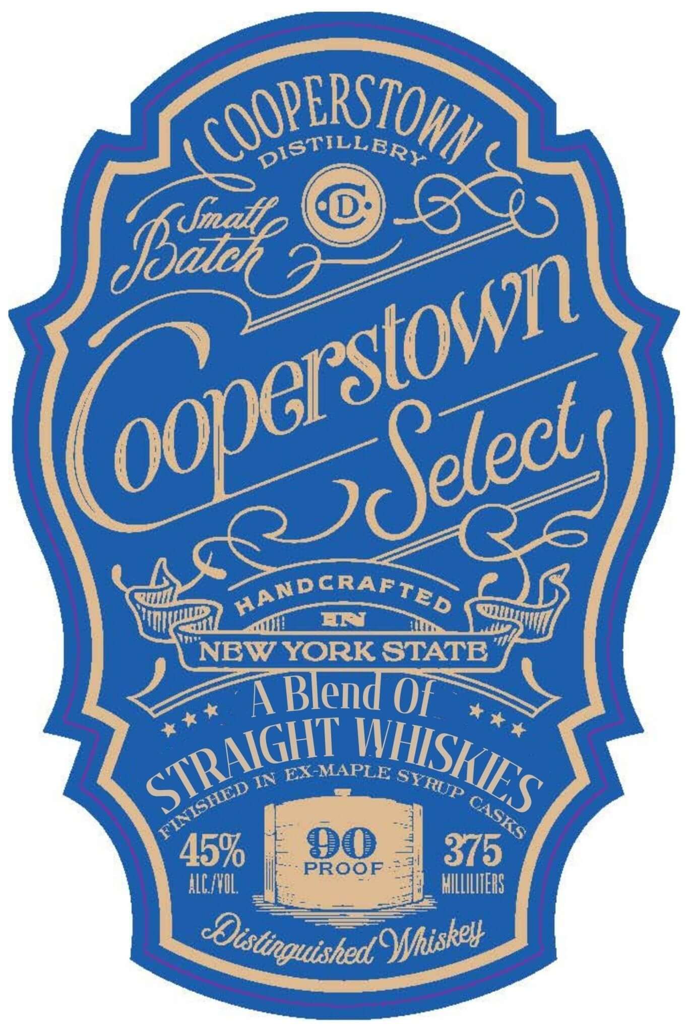 Cooperstown Select Small Batch Straight Whiskey 375ml  Cooperstown Distillery   