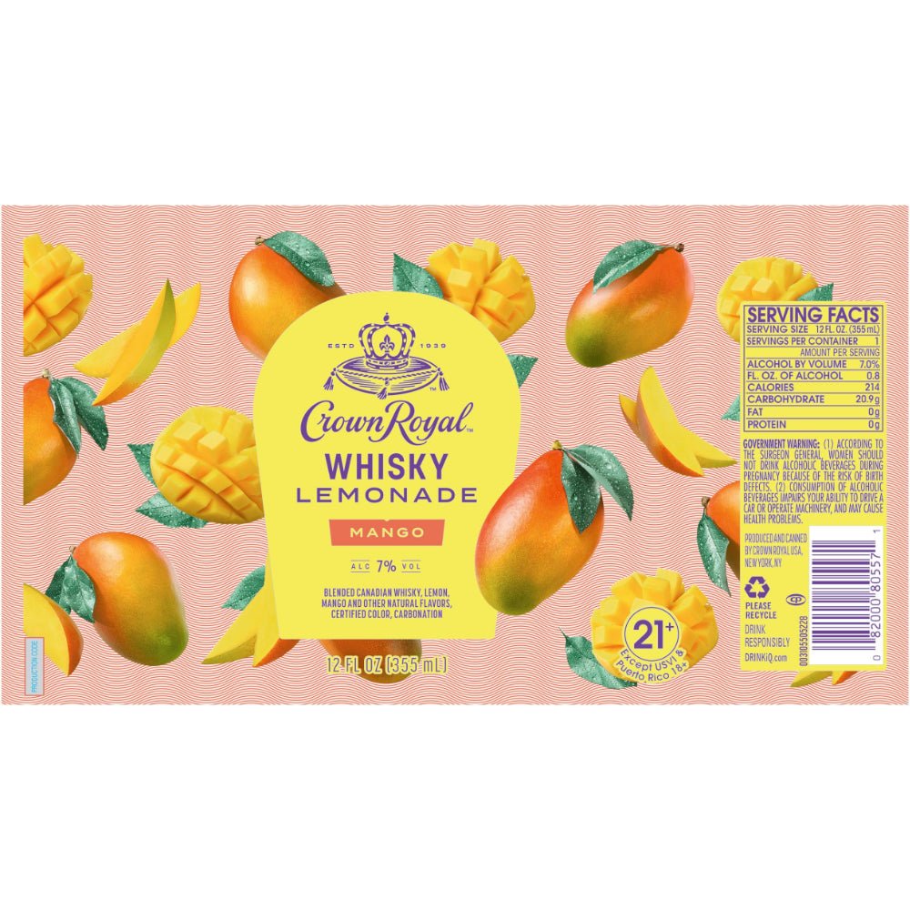 Crown Royal Whisky Lemonade Mango Canned Cocktail Ready-To-Drink Cocktails Crown Royal   