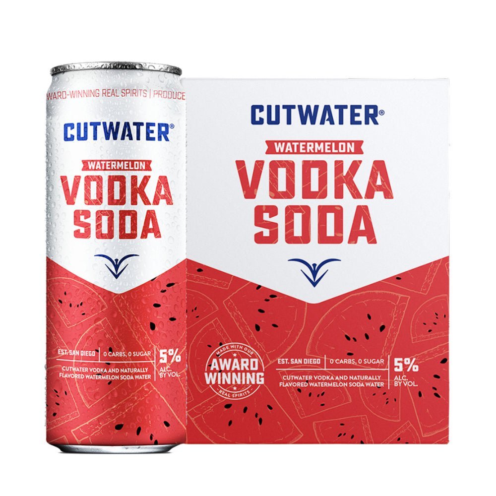 Cutwater Watermelon Vodka Soda 4pk Canned Cocktails Cutwater Spirits   