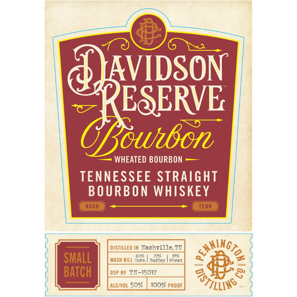 Davidson Reserve Wheated Tennessee Straight Bourbon Bourbon Pennington Distilling