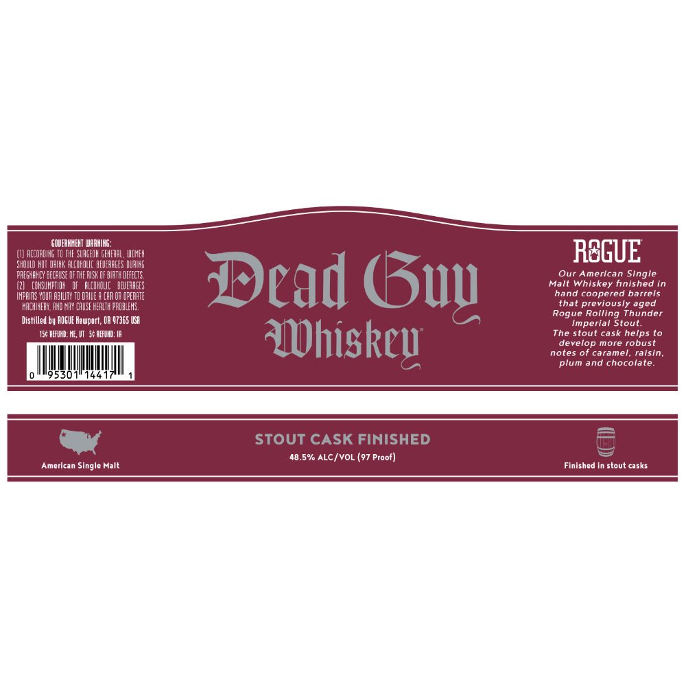 Dead Guy Stout Cask Finished Whiskey American Whiskey Rogue