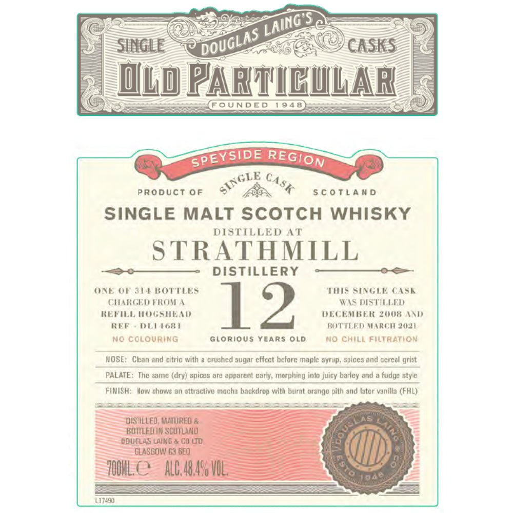 Douglas Laing 12 Year Old Strathmill Single Malt Scotch Scotch Douglas Laing