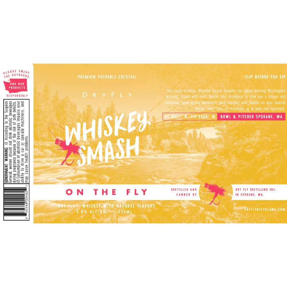 Dry Fly Whiskey Smash Cocktail Ready-To-Drink Cocktails Dry Fly Distilling   