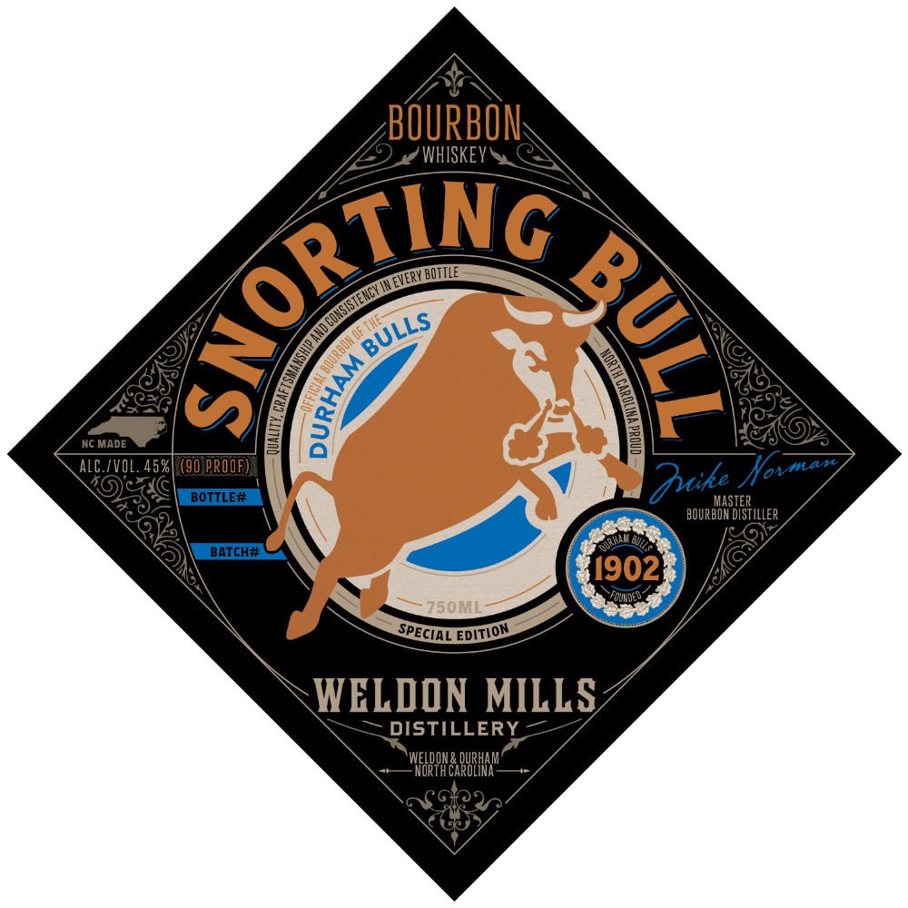 Durham Bulls Snorting Bull Bourbon Bourbon Weldon Mills Distillery   