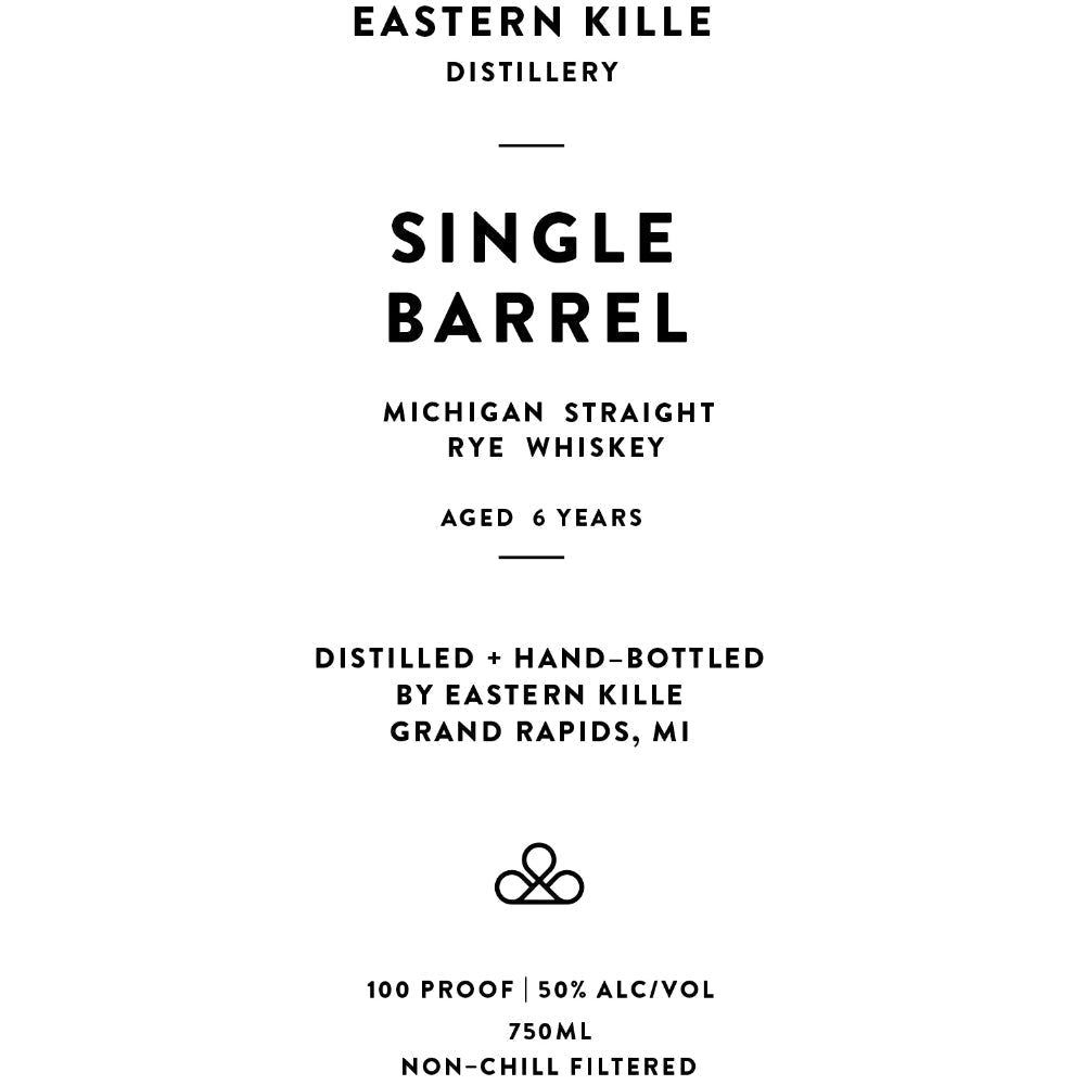 Eastern Kille Distillery Single Barrel Straight Rye Whiskey Rye Whiskey Eastern Kille Distillery