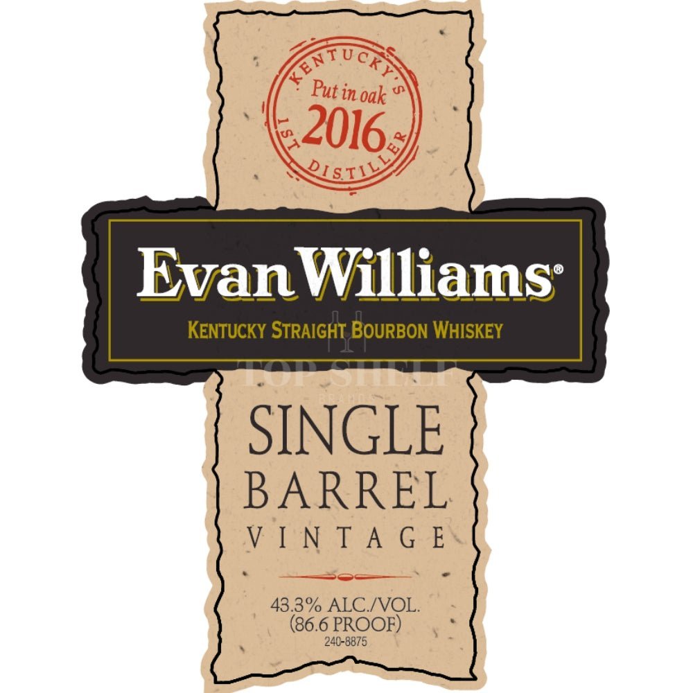 Evan Williams Single Barrel Vintage 2016 Bourbon Evan Williams   