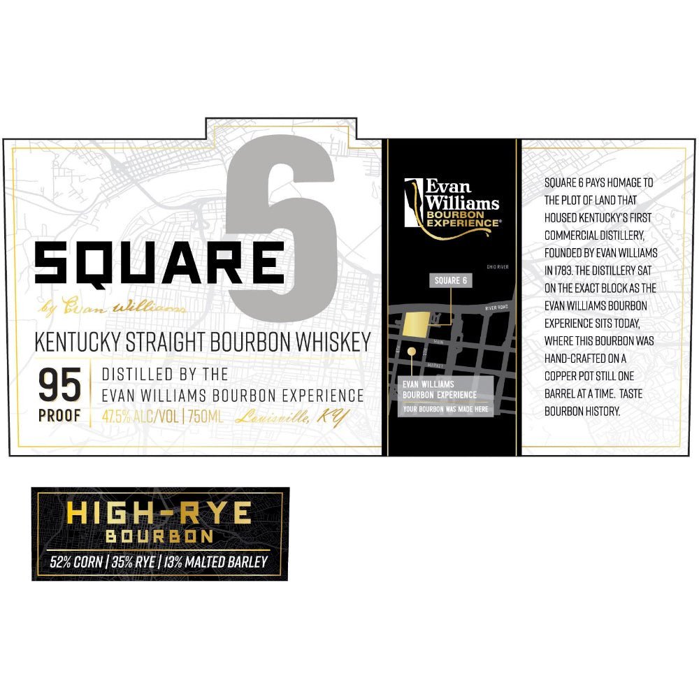 Evan Williams Square 6 Bourbon Whiskey Bourbon Evan Williams   