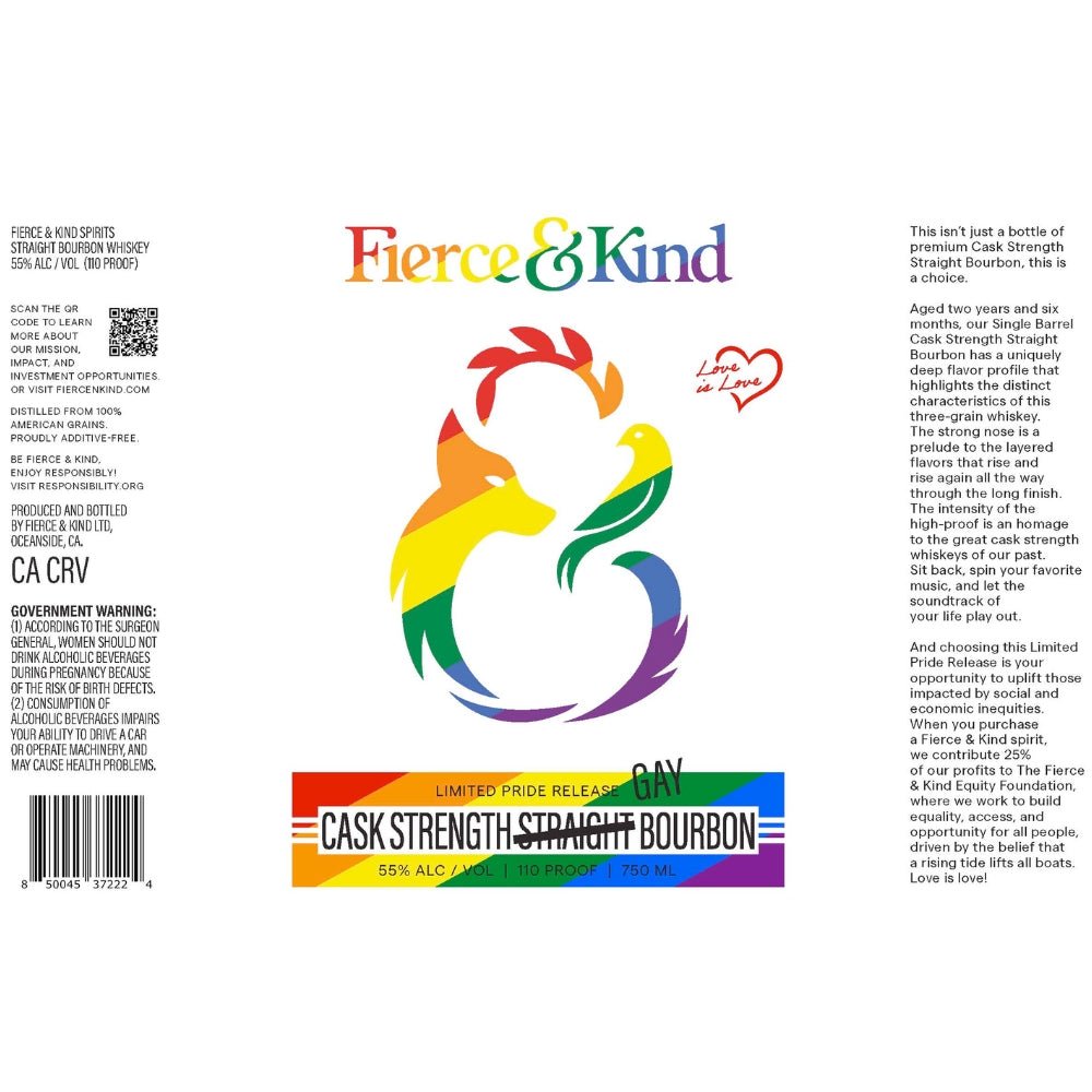 Fierce & Kind Limited Pride Release Cask Strength Gay Bourbon Bourbon Fierce & Kind   