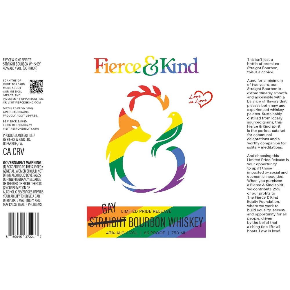 Fierce & Kind Limited Pride Release Gay Bourbon Bourbon Fierce & Kind   