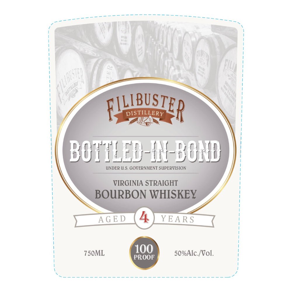 Filibuster Bottled in Bond Virginia Straight Bourbon Bourbon Filibuster Distillery