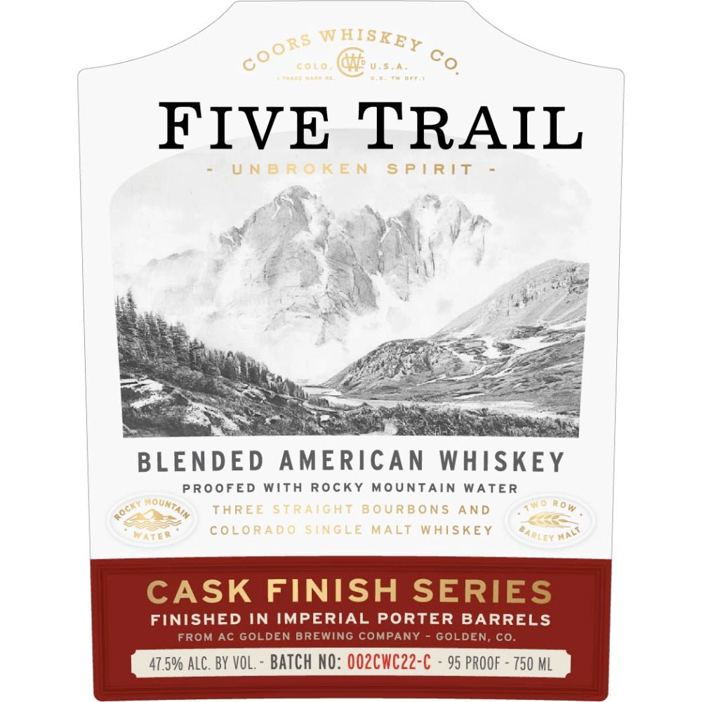 Five Trail Blended American Whiskey Finished in Imperial Porter Barrels American Whiskey Coors Whiskey Co.   