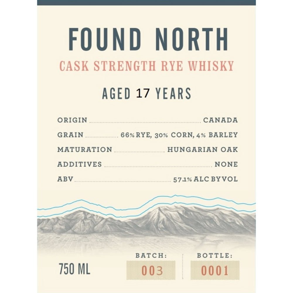 Found North Batch 003 Aged 17 Years Rye Whiskey Found North Whisky   