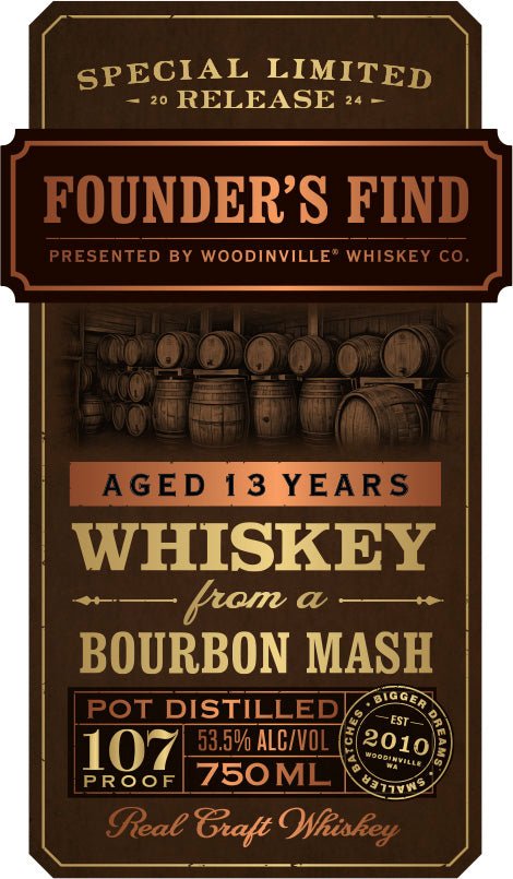 Founder's Find Whiskey Limited Release by Woodinville Whiskey Co.  Woodinville   