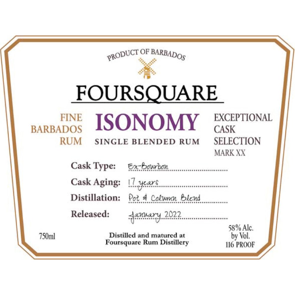 Foursquare Isonomy Single Blended Rum Rum Foursquare Rum Distillery   