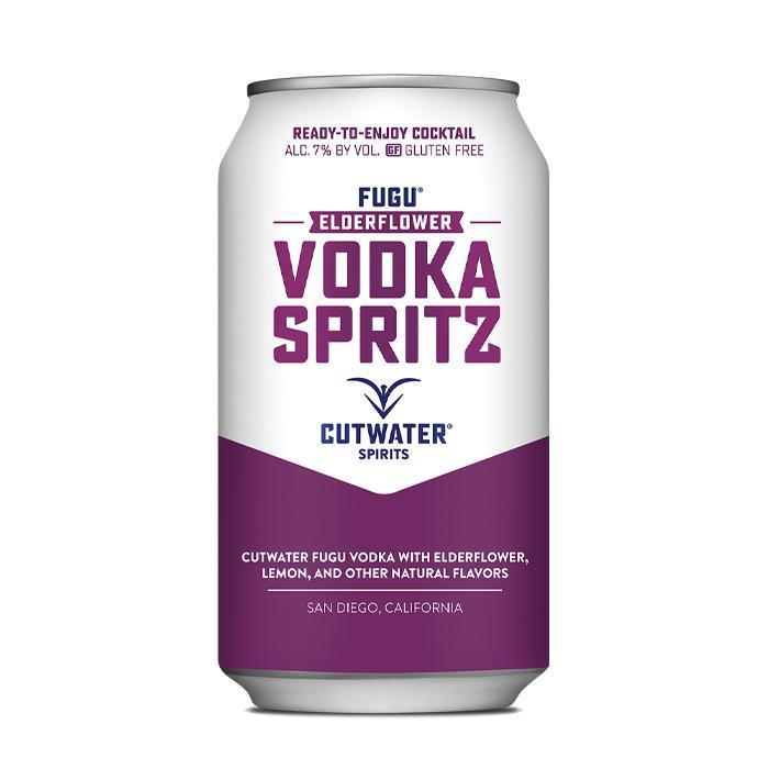 Fugu Elderflower Vodka Spritz (4 Pack - 12 Ounce Cans) Canned Cocktails Cutwater Spirits   