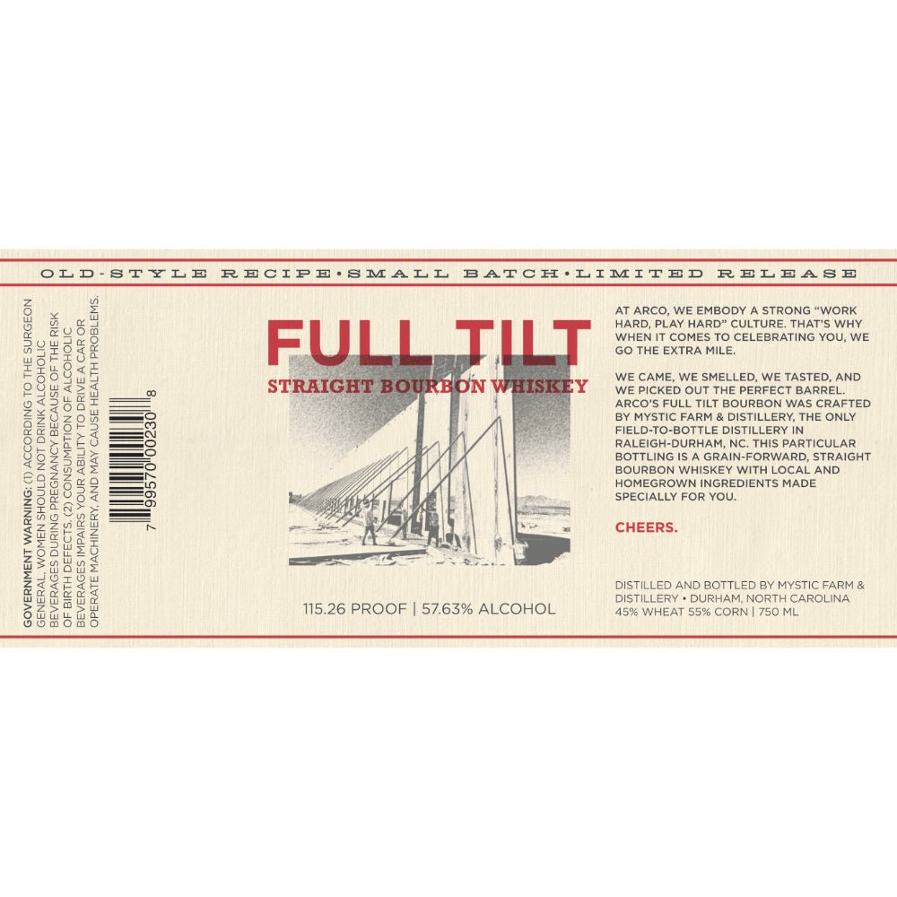 Full Tilt Straight Bourbon Whiskey Bourbon Mystic Farm & Distillery