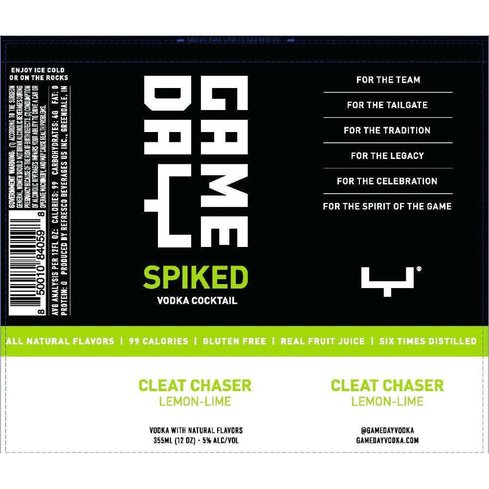 GameDay Cleat Chaser Lemon-Lime Spiked Vodka Cocktail 4pk Ready-To-Drink-Cocktails Game Day Vodka   