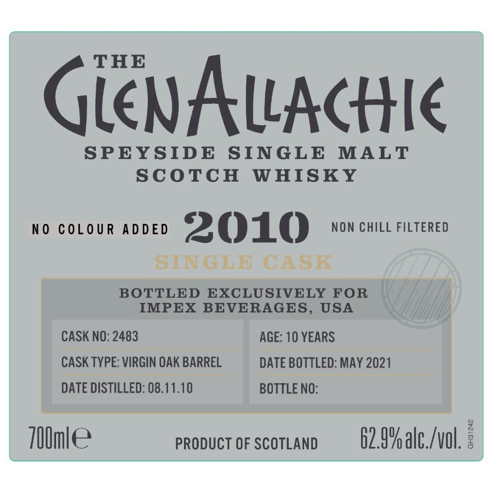 GlenAllachie 2010 10 Year Old Virgin Oak Single Cask #2483 Scotch GlenAllachie   