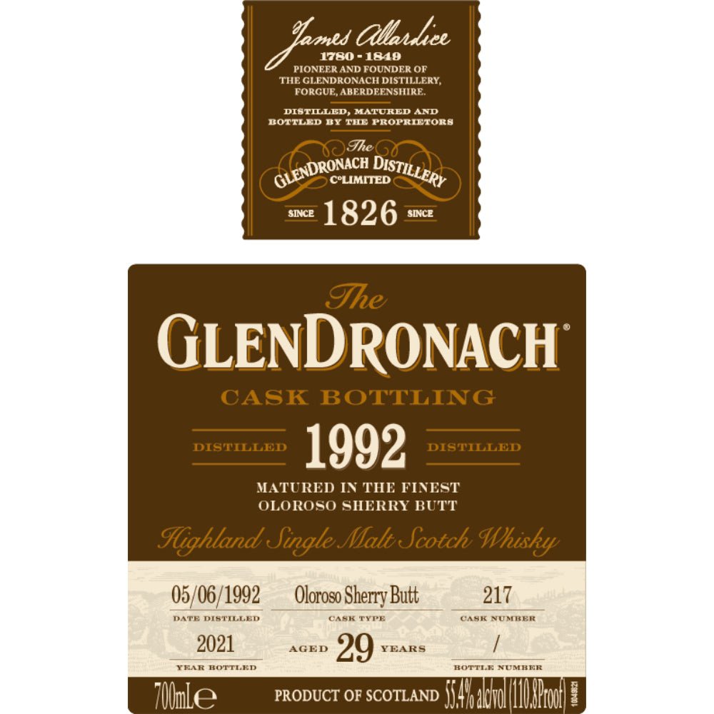 GlenDronach 29 Year Old 1992 Cask #217 Scotch Glendronach