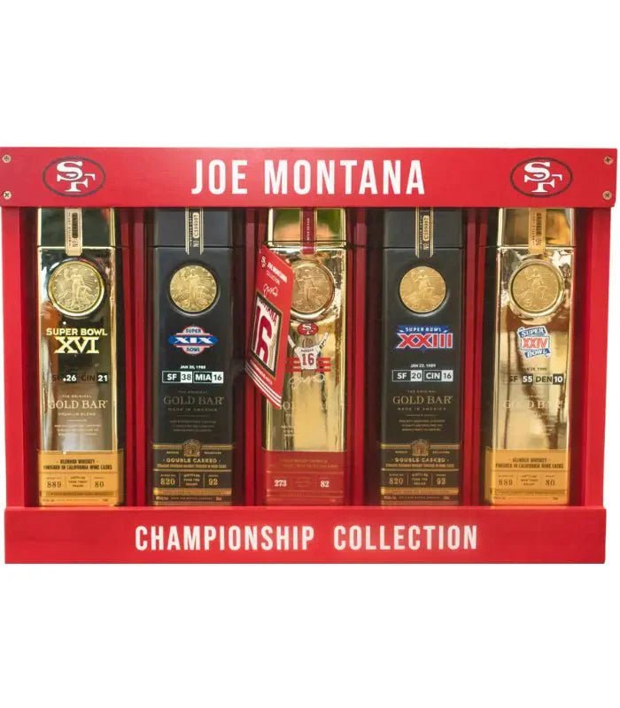 Gold Bar Joe Montana Championship Collection Gift Set American Whiskey Gold Bar   