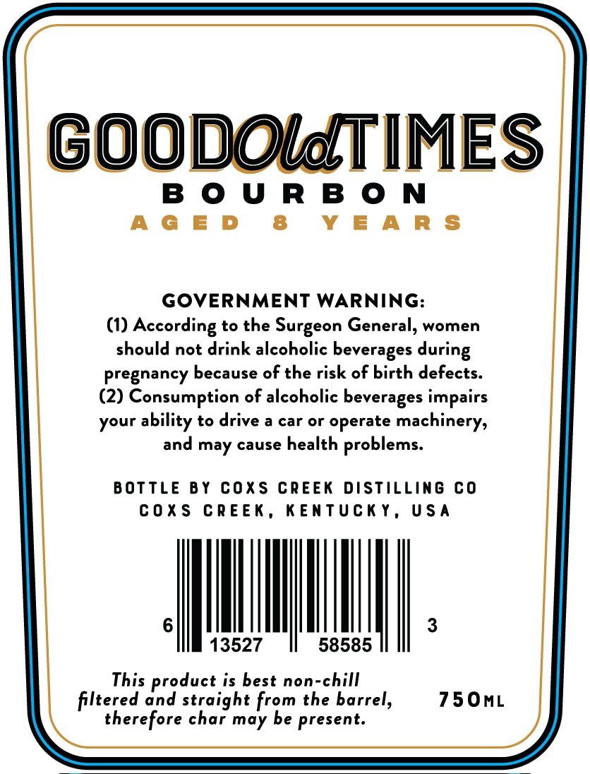 Good Old Times 8 Year Aged Single Barrel Bourbon Barrel Strength Limited Rare Release  Main Street Liquor   