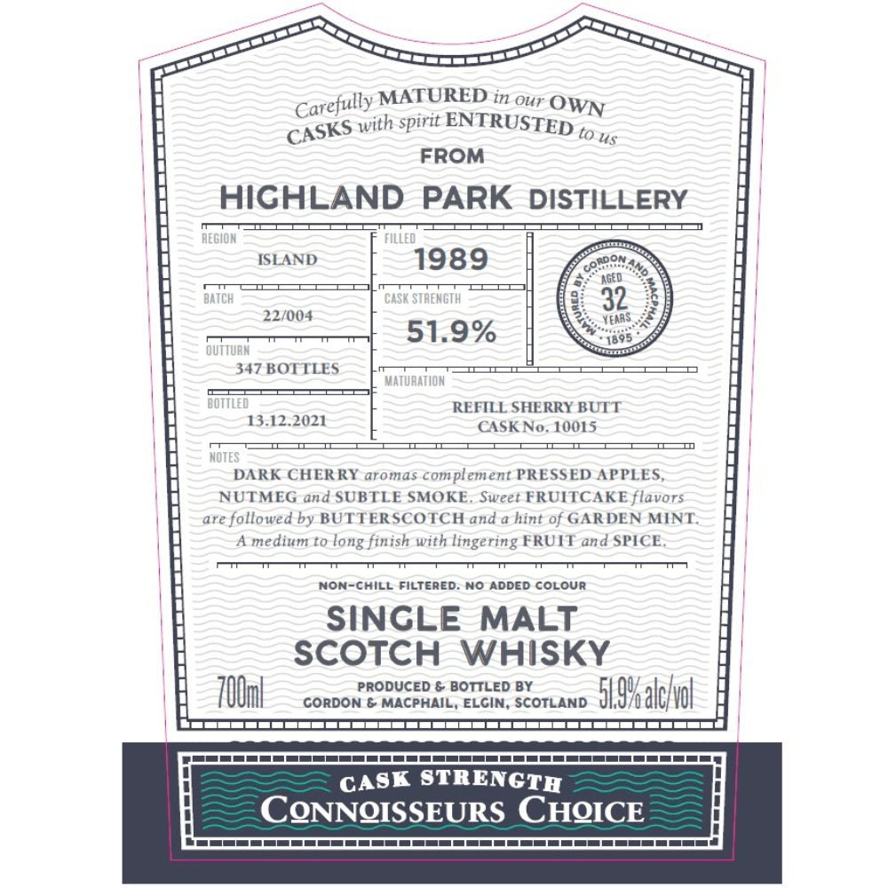 Gordon and Macphail Highland Park 32 Year Old Connoisseurs Choice Scotch Gordon & Macphail   