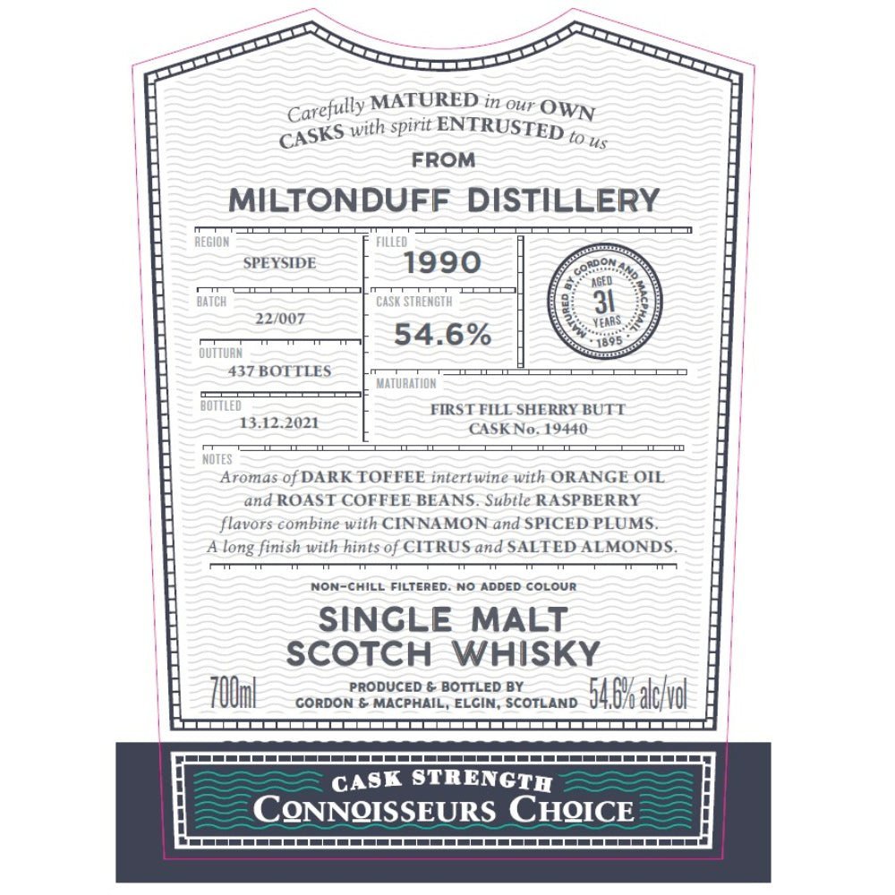 Gordon and Macphail Miltonduff 31 Year Old Connoisseurs Choice Scotch Gordon & Macphail   