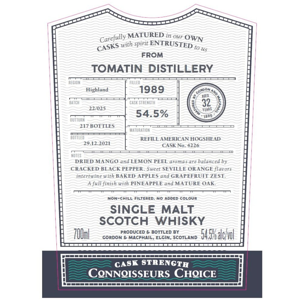 Gordon and Macphail Tomatin 32 Year Old Connoisseurs Choice Scotch Gordon & Macphail   