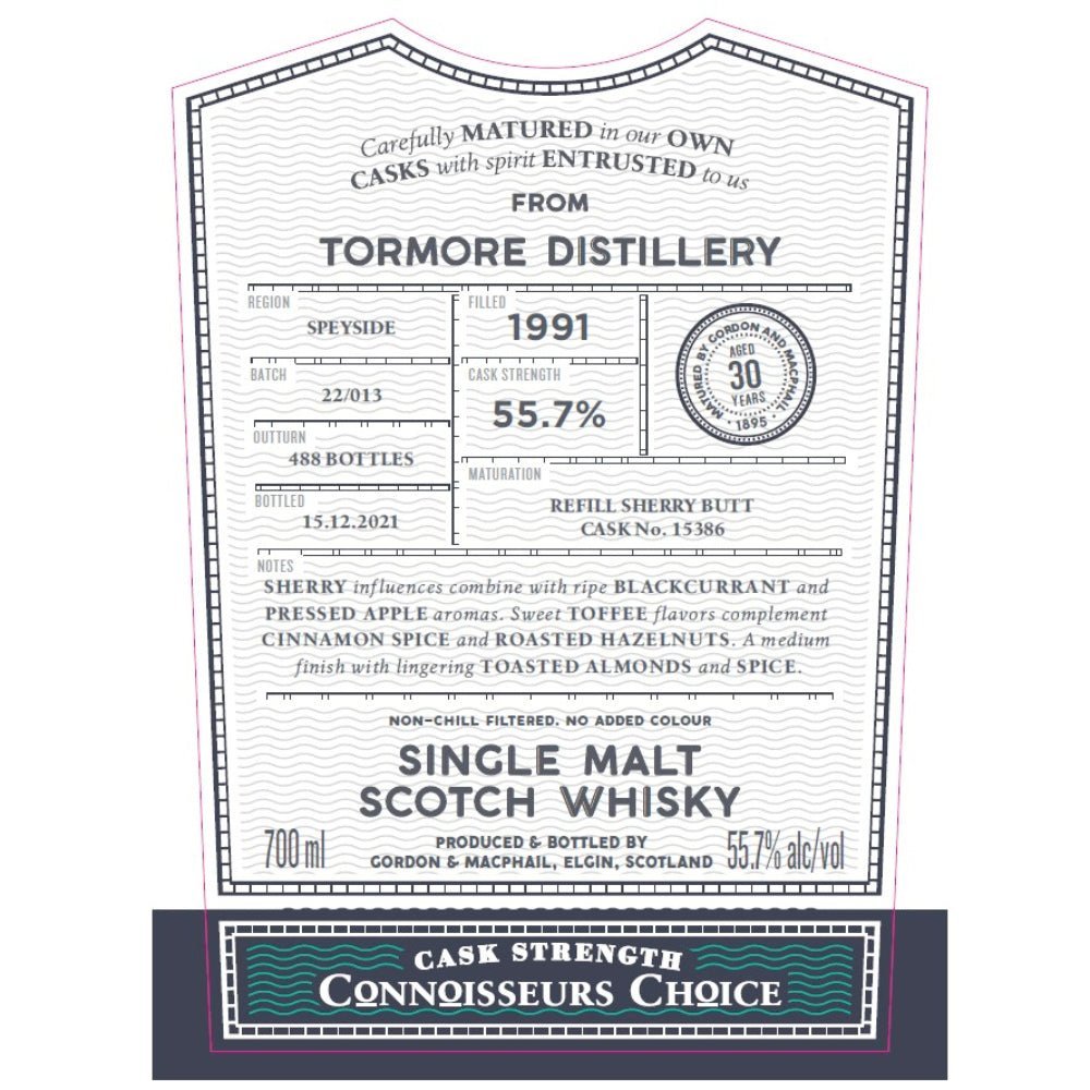 Gordon and Macphail Tormore 30 Year Old Connoisseurs Choice Scotch Gordon & Macphail   