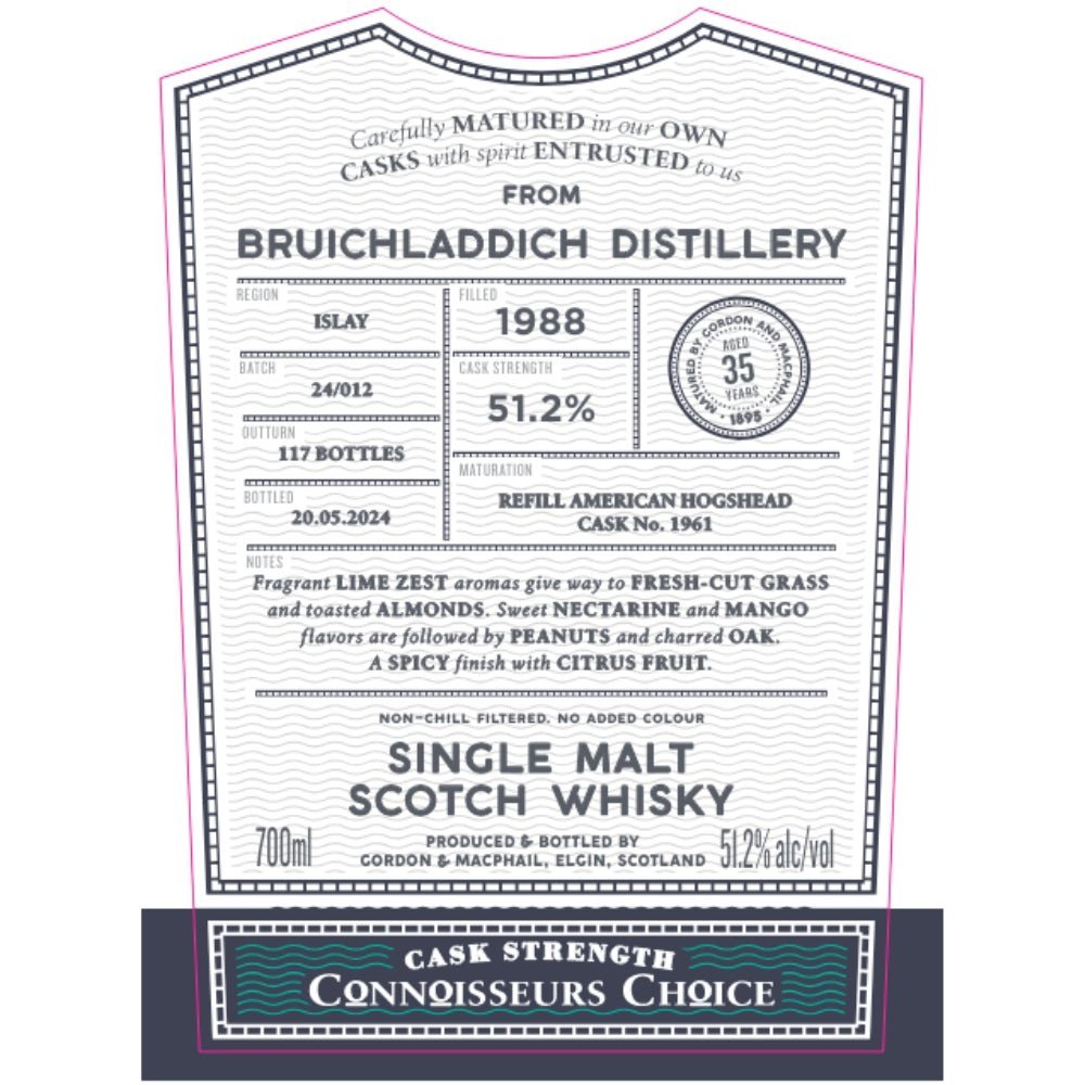 Gordon & Macphail 1988 Bruichladdich 35 Year Old Scotch Gordon & Macphail   